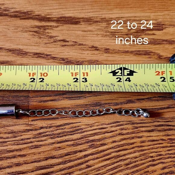 INC International Concepts Double Strand Knotted Long Length Silver Necklace - Picture 7 of 10